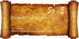 Szakály Erik névjegykártya